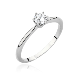 Pierścionek zaręczynowy z białego złota z brylantem 0,50ct Fire Of Love