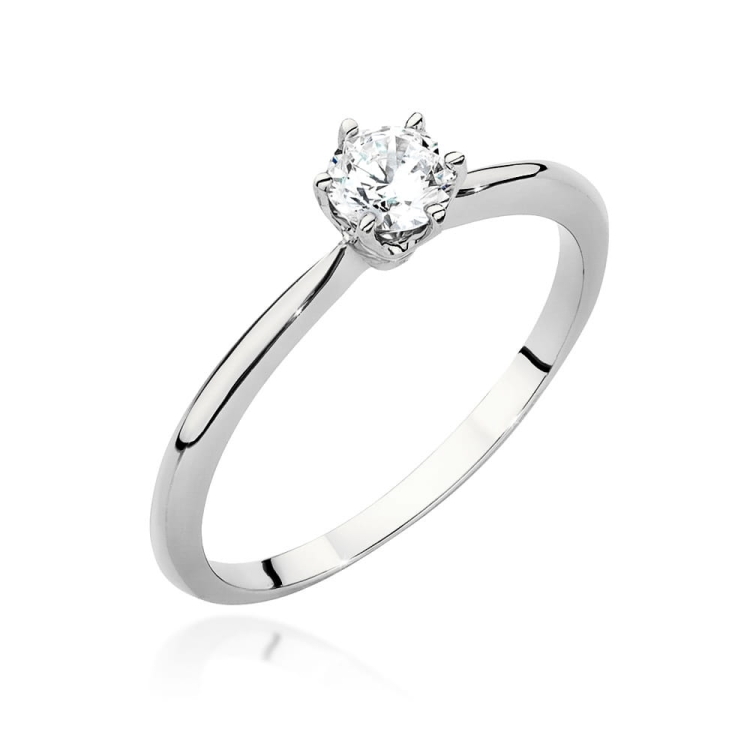 Pierścionek zaręczynowy z białego złota z brylantem 0,50ct Fire Of Love