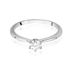 Pierścionek zaręczynowy z białego złota z brylantem 0,50ct Fire Of Love