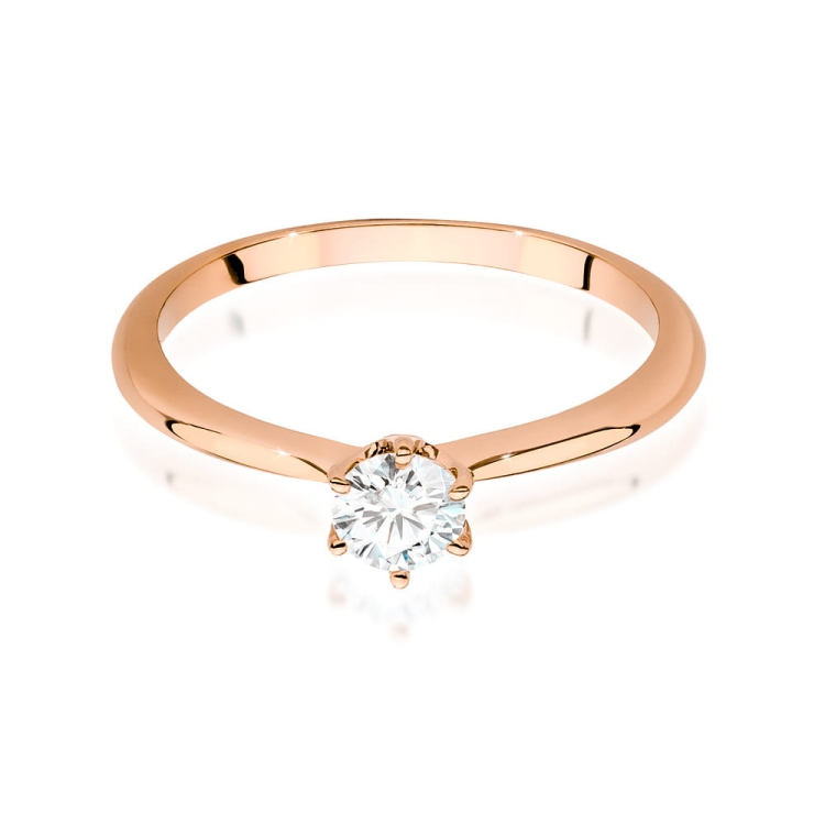 Pierścionek zaręczynowy z różowego złota z brylantem 0,50ct Fire Of Love