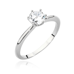 Pierścionek zaręczynowy z białego złota z brylantem 0,70ct Fire Of Love