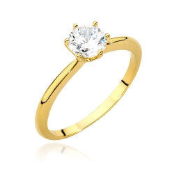 Pierścionek zaręczynowy z żółtego złota z brylantem 0,70ct Fire Of Love