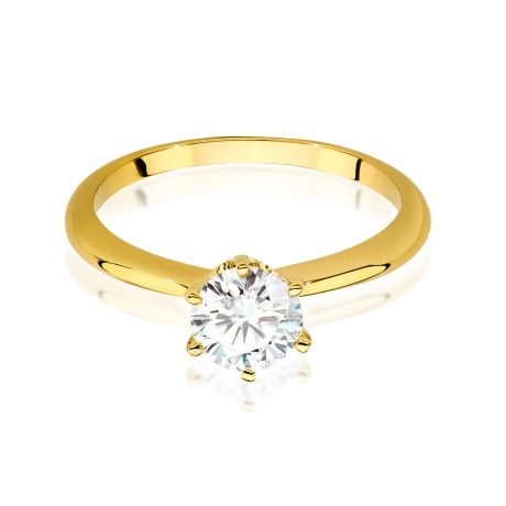 Przejdź do produktu Pierścionek zaręczynowy z żółtego złota z brylantem 1,00ct Fire Of Love