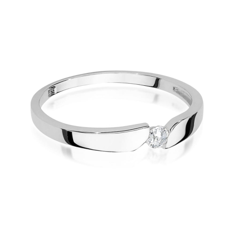 Przejdź do produktu Pierścionek zaręczynowy z białego złota z brylantem 0,08ct Fire Of Love
