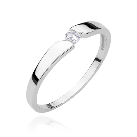 Przejdź do produktu Pierścionek zaręczynowy z białego złota z brylantem 0,08ct Fire Of Love