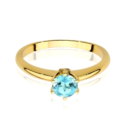 Pierścionek zaręczynowy z żółtego złota z topazem i brylantami 0,04ct Fire Of Love