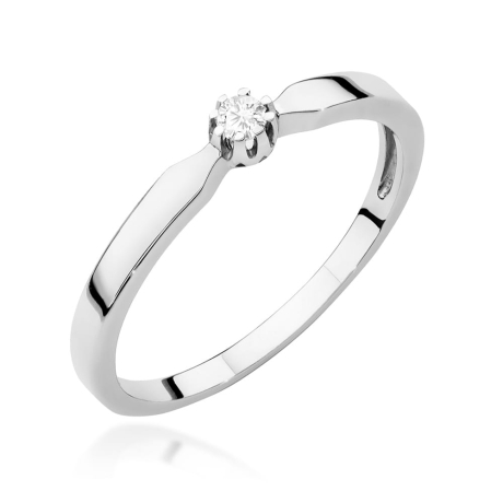 Przejdź do produktu Pierścionek zaręczynowy z białego złota z diamentem 0,04ct Fire Of Love 