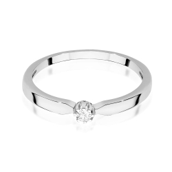 Pierścionek zaręczynowy z białego złota z diamentem 0,04ct Fire Of Love