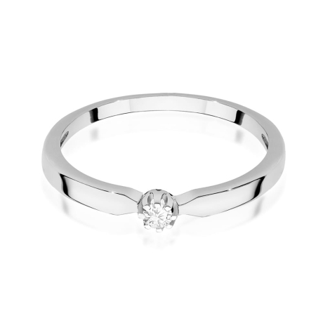 Przejdź do produktu Pierścionek zaręczynowy z białego złota z diamentem 0,04ct Fire Of Love 