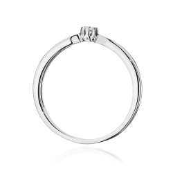 Pierścionek zaręczynowy z białego złota z diamentem 0,04ct Fire Of Love