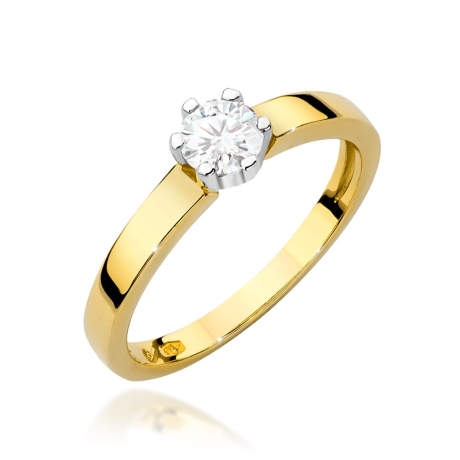 Przejdź do produktu Pierścionek zaręczynowy z żółtego złota z diamentem 0,25ct Fire Of Love