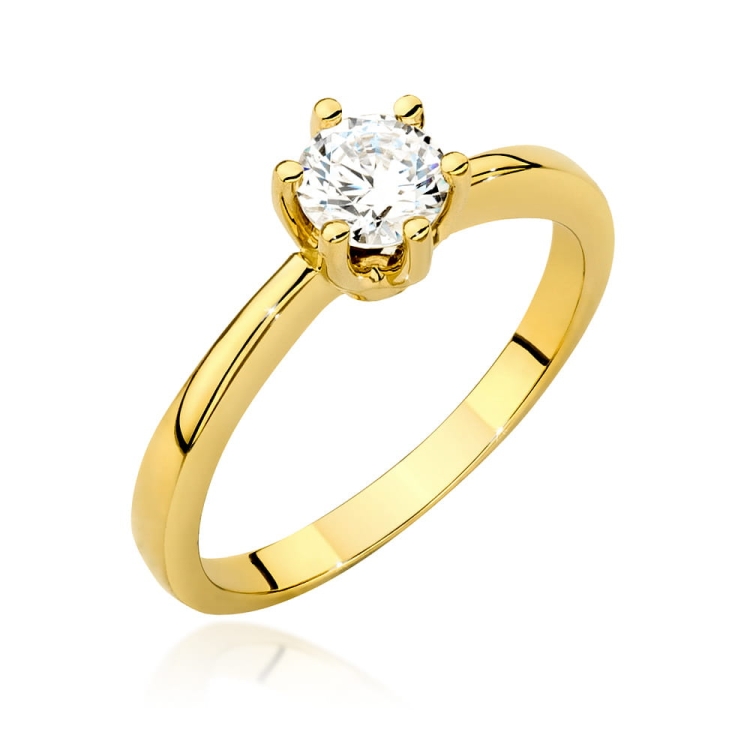 Pierścionek zaręczynowy z żółtego złota z brylantem 0,50ct Fire Of Love