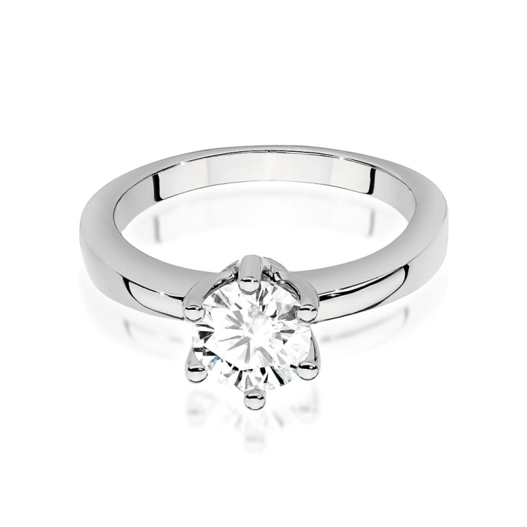 Pierścionek zaręczynowy z białego złota z brylantem 0,70ct Fire Of Love