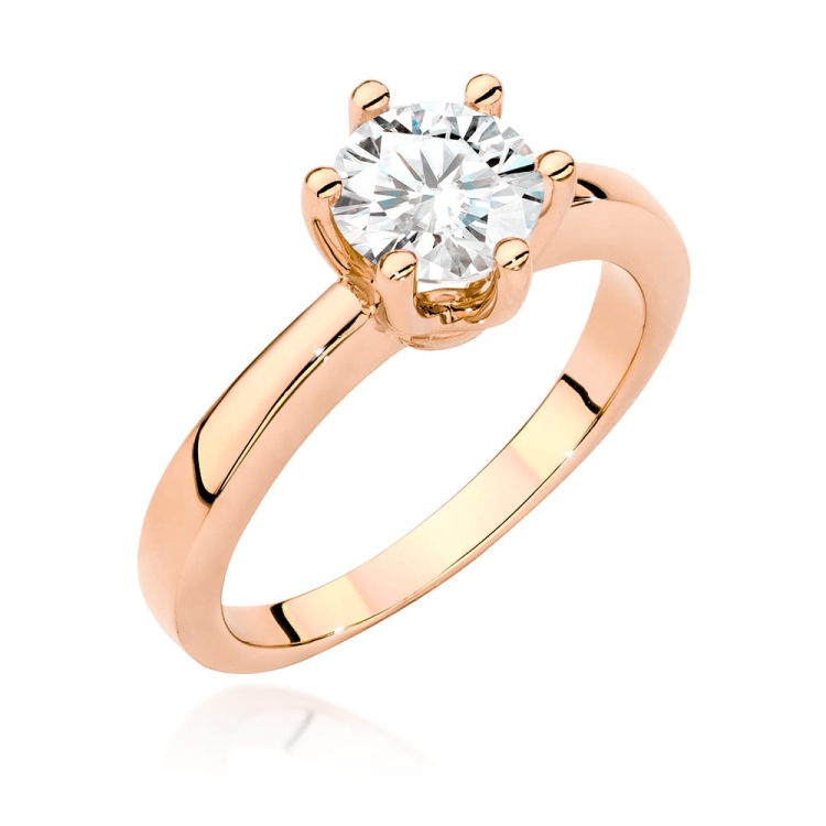 Pierścionek zaręczynowy z różowego złota z brylantem 1,00ct Fire Of Love