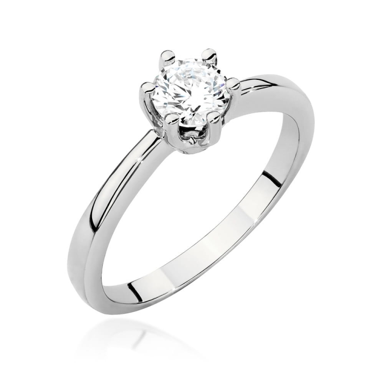 Pierścionek zaręczynowy z białego złota z brylantem 0,50ct Fire Of Love