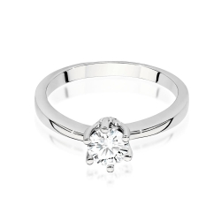 Pierścionek zaręczynowy z białego złota z brylantem 0,50ct Fire Of Love