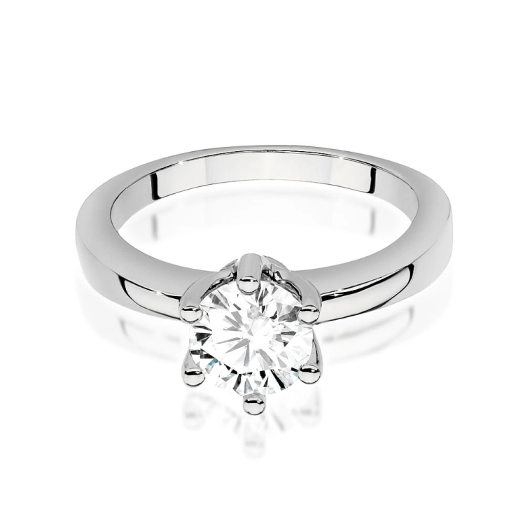 Pierścionek zaręczynowy z białego złota z brylantem 1,00ct Fire Of Love