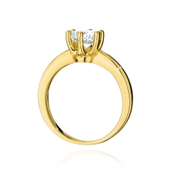 Pierścionek zaręczynowy z żółtego złota z brylantem 1,00ct Fire Of Love