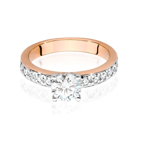 Przejdź do produktu Pierścionek zaręczynowy z różowego złota z centralnym diamentem 0,70ct Fire Of Love 