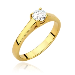 Pierścionek zaręczynowy z żółtego złota z diamentem 0,40ct Fire Of Love