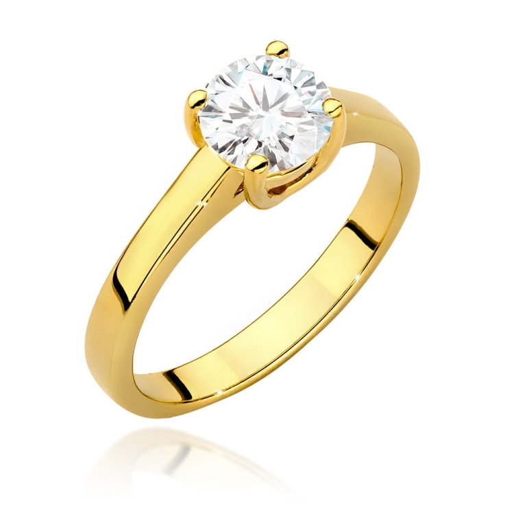 Pierścionek zaręczynowy z żółtego złota z diamentem 1,00ct Fire Of Love