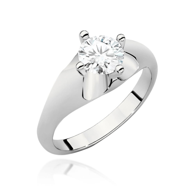 Pierścionek zaręczynowy z białego złota z brylantem 0,70ct Fire Of Love