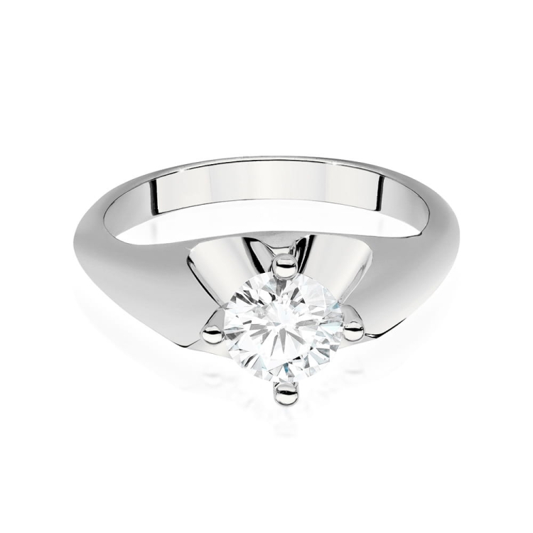 Pierścionek zaręczynowy z białego złota z brylantem 0,70ct Fire Of Love