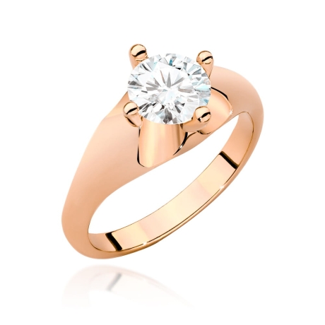 Przejdź do produktu Pierścionek zaręczynowy z różowego złota z brylantem 1,00ct Fire Of Love