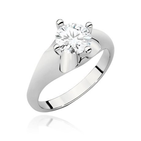 Przejdź do produktu Pierścionek zaręczynowy z białego złota z brylantem 1,00ct Fire Of Love 