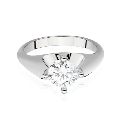 Przejdź do produktu Pierścionek zaręczynowy z białego złota z brylantem 1,00ct Fire Of Love 