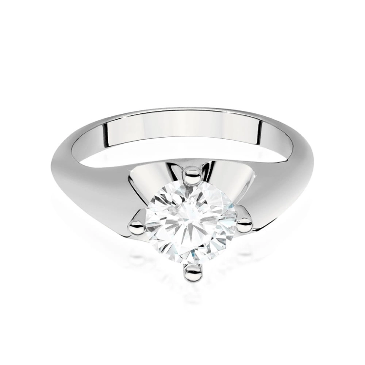 Pierścionek zaręczynowy z białego złota z brylantem 1,00ct Fire Of Love