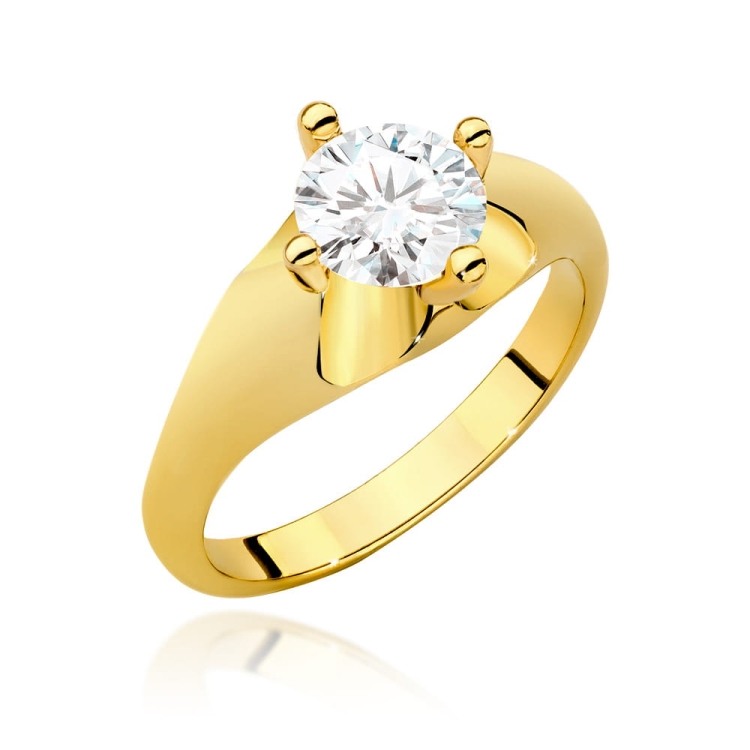 Pierścionek zaręczynowy z żółtego złota z brylantem 1,00ct Fire Of Love