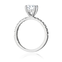 Pierścionek zaręczynowy z białego złota z centralnym diamentem 1,00ct Fire Of Love