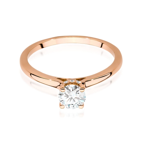 Przejdź do produktu Pierścionek zaręczynowy z różowego złota z centralnym diamentem 0,50ct Fire Of Love 