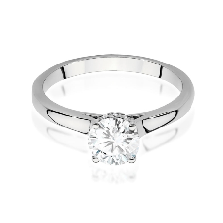 Przejdź do produktu Pierścionek zaręczynowy z białego złota z centralnym diamentem 0,70ct Fire Of Love