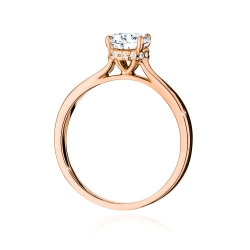 Pierścionek zaręczynowy z różowego złota z centralnym diamentem 1,00ct Fire Of Love