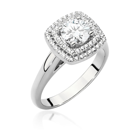 Przejdź do produktu Pierścionek zaręczynowy z białego złota z centralnym diamentem 0,70ct Fire Of Love 