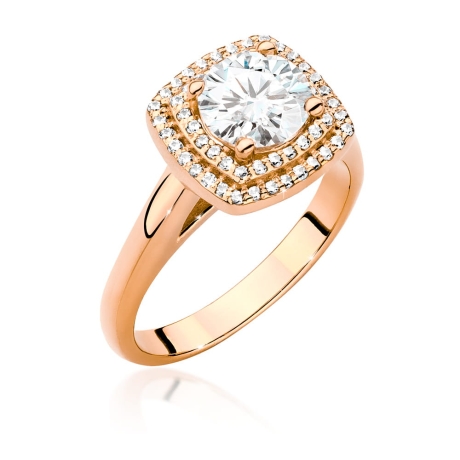 Przejdź do produktu Pierścionek zaręczynowy z różowego złota z centralnym diamentem 1,00ct Fire Of Love