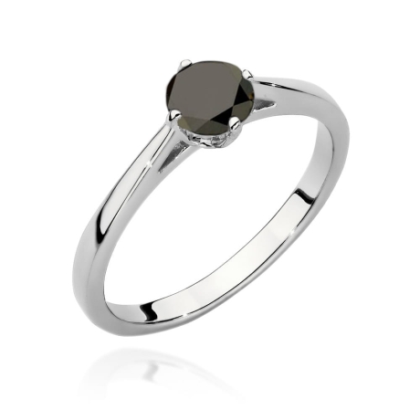 Przejdź do produktu Pierścionek zaręczynowy z białego złota z czarnym diamentem 0,60ct Paris Love 