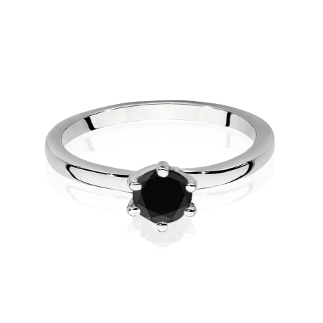Przejdź do produktu Pierścionek zaręczynowy z białego złota z czarnym diamentem 0,60ct Paris Love