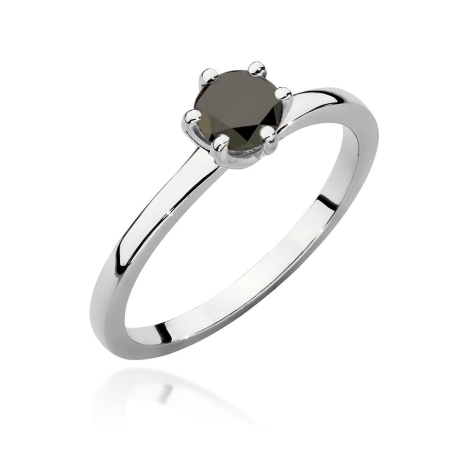 Przejdź do produktu Pierścionek zaręczynowy z białego złota z czarnym diamentem 0,60ct Paris Love