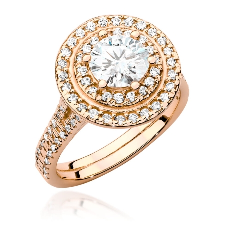 Przejdź do produktu Pierścionek zaręczynowy z różowego złota z centralnym diamentem 1,00ct Fire Of Love