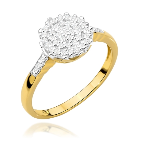 Przejdź do produktu Pierścionek zaręczynowy z żółtego złota z diamentami 0,23ct Fire Of Love