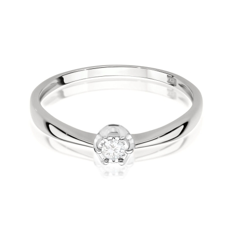 Przejdź do produktu Pierścionek zaręczynowy z białego złota z diamentem 0,06ct Fire Of Love