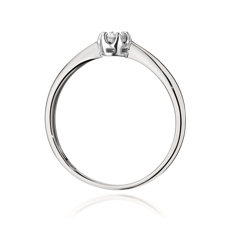 Pierścionek zaręczynowy z białego złota z diamentem 0,06ct Fire Of Love