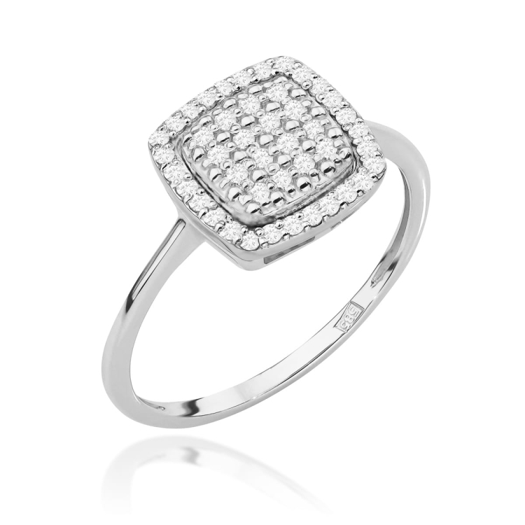 Pierścionek zaręczynowy z białego złota z diamentami 0,28ct Fire Of Love