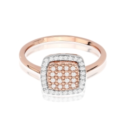 Pierścionek zaręczynowy z różowego złota z diamentami 0,28ct Fire Of Love