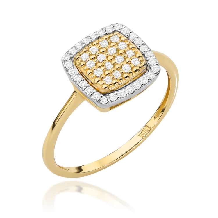 Pierścionek zaręczynowy z żółtego złota z diamentami 0,28ct Fire Of Love