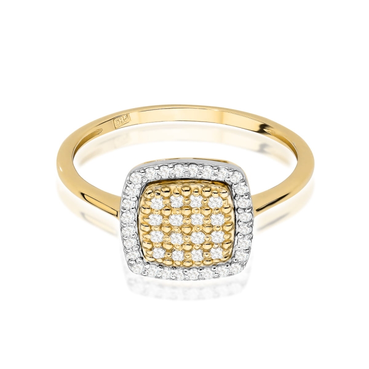 Pierścionek zaręczynowy z żółtego złota z diamentami 0,28ct Fire Of Love
