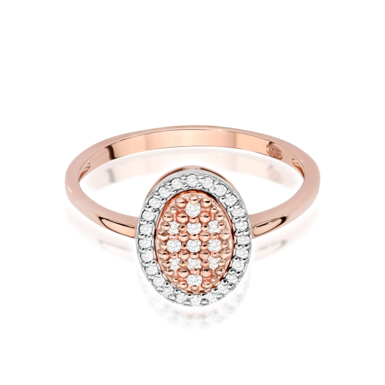 Pierścionek zaręczynowy z różowego złota z diamentami 0,20ct Fire Of Love